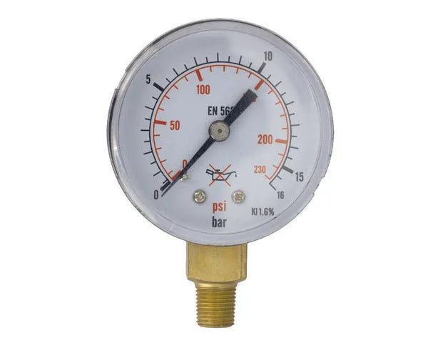 Oxygen Pressure Gauge 0-16 Bar psi 1/8''