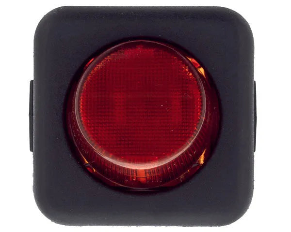 Red unipolar switch 25x25mm pilot