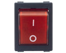 Red bipolar switch 25x31 mm