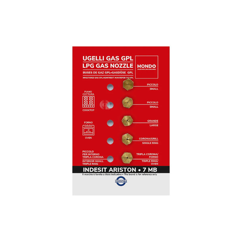 WHIRLPOOL, ARISTON, INDESIT, UNIVERSALE, MONDO - LPG gas injectors for countertop - AST-00537511