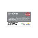 ARISTON, HOTPOINT, INDESIT, SCHOLTES - Quemador Semirrápido de Aluminio para Placa de Cocina - C00052929