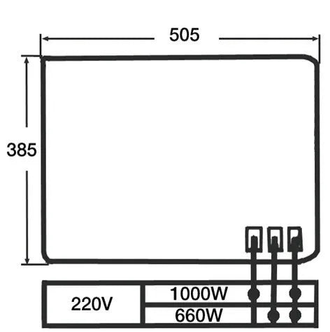 Electric stove plate 505x385mm 1000w