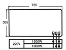 Placa estufa eléctrica 735x385mm 1500W