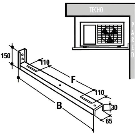 Outdoor unit bracket 98 cm facade