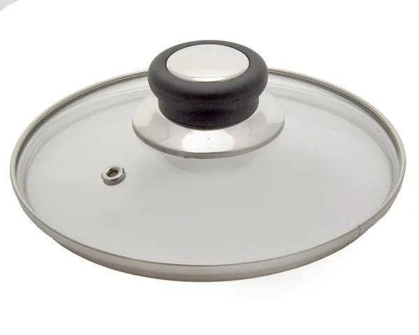 Stainless steel glass lid with valve ø 16 cm.
