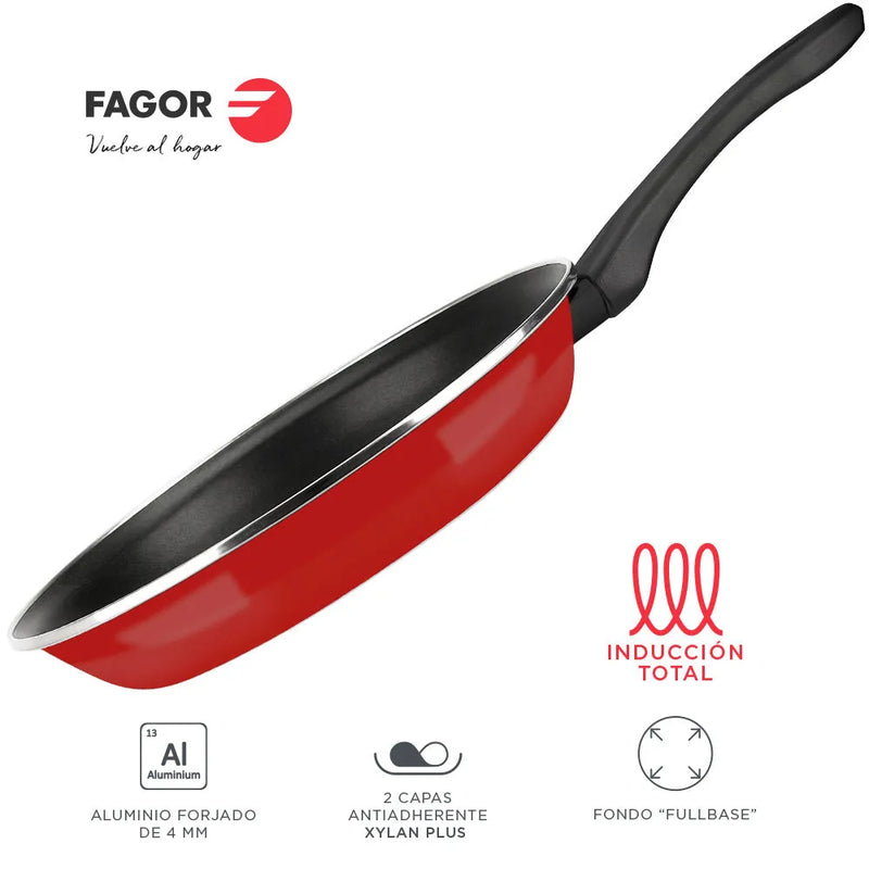 FAGOR Sarten OPTIMAX Ø18 rojo mate