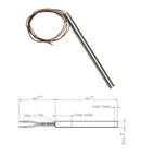 Pellet stove heating element 160mm x 12.5mm 350W HT62703