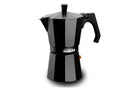 ALZA BASIC NERO Caf. italiana aluminio 9 tazas