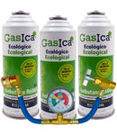Pack 3 botellas gas refrigerante GASICA D2 - R12 R134a + manómetro