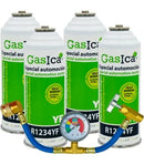 Pack 4 botellas gas refrigerante GASICA YF - R1234yf + manómetro