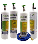 Pack 4 botellas gas refrigerante GASICA PRO D2 - R12 R134a + manguera carga 1/4"x1/4"